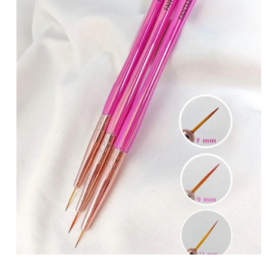Pinceles Liner Chicos Fantasy Nails, set de 3 piezas